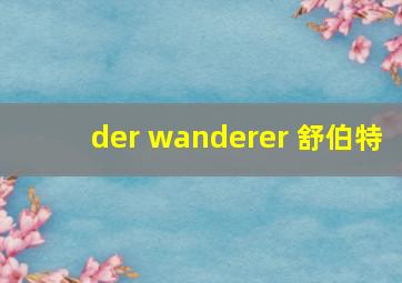 der wanderer 舒伯特